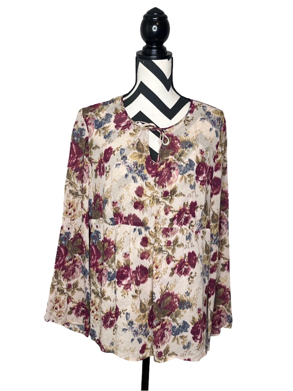 Ethereal Sz 14/16 Boho Floral Fairycore Cottagecore Bell-Sleeve Babydoll Blouse